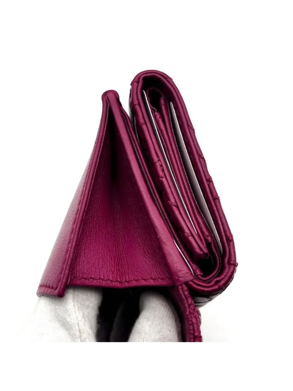 Chanel Wallet Camellia No 5 Stitch Trifold Compact